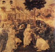 Leonardo  Da Vinci Adoration of the Magi oil painting artist